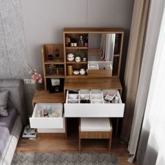 Bàn Trang Điểm Đa Năng Nhiều Ngăn Lưu Trữ Kèm Gương 110x40x141cm Yapi-814