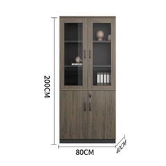 Tủ Tài Liệu Văn Phòng Gỗ MDF Cánh Kính Hiện Đại Yapi-TTL005