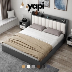 Giường Ngủ Hiện Đại Bằng Gỗ MDF Bọc Nệm Đầu Giường Yapi-523