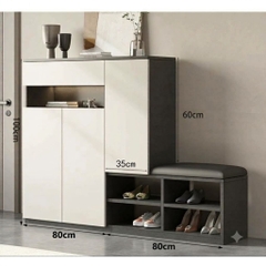 Tủ Để Giày Có Ghế Ngồi Bọc Nệm 140x35x100cm Yapi-322
