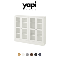 Combo 2 Tủ Cánh Kính 4 Tầng Bằng Gỗ MDF Lắp Sẵn Yapi-642
