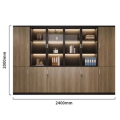 Tủ Tài Liệu Cánh Kính Có Đèn LED Cho Văn Phòng 240x40x200cmYapi-TTL004