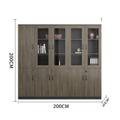 Tủ Tài Liệu Văn Phòng Gỗ MDF Cánh Kính Hiện Đại Yapi-TTL005