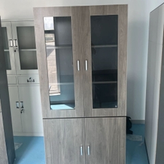 Tủ Tài Liệu Cánh Kính Gỗ MDF Thiết Kế Hiện Đại 240x40x180cm Yapi-TTL002