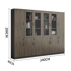 Tủ Tài Liệu Văn Phòng Gỗ MDF Cánh Kính Hiện Đại Yapi-TTL005