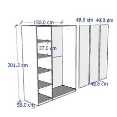 Tủ quần áo cửa mở đa năng Yapi -205