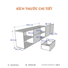 Tủ đựng đồ đa năng làm tủ trang trí, tủ bếp, kệ tivi 180x42x65cm YAPI-109