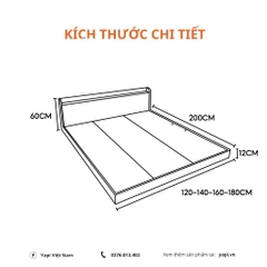 Giường Ngủ Bệt Kiểu Nhật Có Kệ Đầu Giường Đa Năng Yapi -503