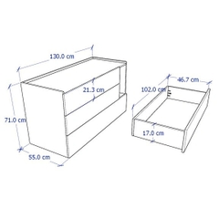 Tủ Đựng Đồ 3 Ngăn Kéo Bằng Gỗ MDF Nhập Nội Thất Lắp Ráp Yapi - 111