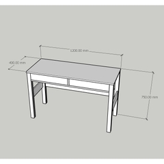 Bàn học 1m2, bàn làm việc 2 ngăn kéo kích thước 120x49x75cm Yapi-419