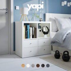 Kệ sách ô vuông 4 ngăn kéo kích thước 77x39x77cm Yapi-657