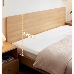 Giường ngủ gỗ cao 30cm có đầu giường thiết kế hiện đại Yapi-537
