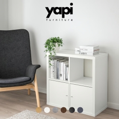 Kệ sách 4 ô vuông có cánh tủ kích thước 77x39x77cm Yapi-656