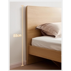 Giường ngủ gỗ cao 30cm có đầu giường thiết kế hiện đại Yapi-537