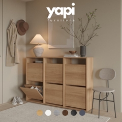 [FreeShip] Tủ Giày Cánh Lật 6 Ô Phong Cách Scandinavian 150x31x100cm Yapi-314