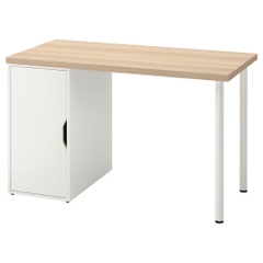 [FreeShip] Bàn học phong cách Bắc Âu chân sắt kèm tủ để đồ 120x60x73cm Yapi-414