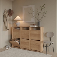 [FreeShip] Tủ Giày Cánh Lật 6 Ô Phong Cách Scandinavian 150x31x100cm Yapi-314