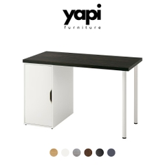 [FreeShip] Bàn học phong cách Bắc Âu chân sắt kèm tủ để đồ 120x60x73cm Yapi-414