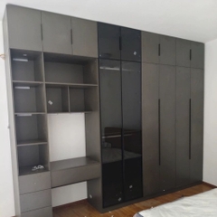 Tủ Quần Áo Gỗ MDF Cánh Kính Kết Hợp Bàn Trang Điểm Hiện Đại 200x50x240cm 242