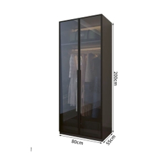 Tủ Quần Áo Gỗ MDF Cánh Kính Kết Hợp Bàn Trang Điểm Hiện Đại 200x50x240cm 242