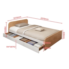 Giường Ngủ Nhỏ Gọn Thiết Kế 3 Hộc Tủ Bằng Gỗ MDF Nhập Yapi-509