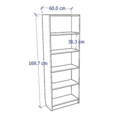 Kệ Sách 5 Tầng Cỡ Nhỏ Rộng 60cm Bằng Gỗ MDF Nhập Yapi-600-60