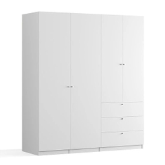 Tủ Quần Áo Thiết Kế Cánh Mở Kèm Hộc Tủ Bằng Gỗ MDF Nhập Yapi-214