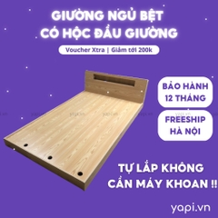 [Freeship Hà Nội] Giường Ngủ Tatami Cao 12cm Có Hộc Đầu Giường Gỗ MDF Nhập Khẩu Tự Lắp Tại Nhà Dễ Dàng GHC-9224