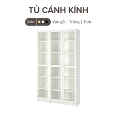 Tủ Cánh Kính 6 Tầng Kích thước 120x30x200cm Decor Phòng Làm Việc, Phòng Khách Yapi-623