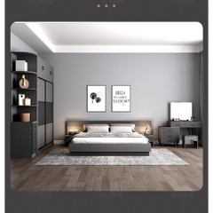 Tủ Quần Áo Cửa Lùa Phong Cách Bắc Âu Kích thước 200x60x240cm (DxRxC) Bằng Gỗ MDF - Yapi-217