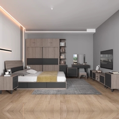 Combo Phòng Ngủ Hiện Đại Gồm Giường ngủ, Tủ Áo và Tủ đầu giường LẮP ĐẶT TẬN NHÀ YAPI Yapi-231