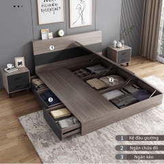 Combo Phòng Ngủ Hiện Đại Gồm Giường ngủ, Tủ Áo và Tủ đầu giường LẮP ĐẶT TẬN NHÀ YAPI Yapi-231