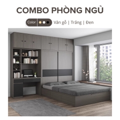Combo Phòng Ngủ Hiện Đại Gồm Giường ngủ, Tủ Áo và Bàn làm việc LẮP ĐẶT TẬN NHÀ Yapi-233