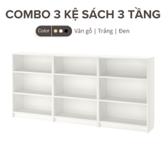Combo 03 Kệ Sách 3 Tầng Kích thước 240x28x106cm LẮP SẴN Yapi-643