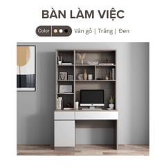 Bàn Làm Việc Kết Hợp Giá Sách Hiện Đại Bằng Gỗ MDF Yapi-412