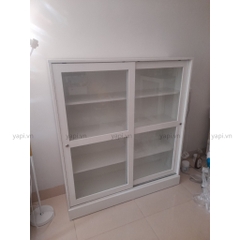 Tủ Kính 4 Tầng Cửa Trượt 121x37x134 cm LẮP SẴN Yapi-625