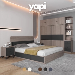 Combo Phòng Ngủ Hiện Đại Gồm Giường ngủ, Tủ Áo và Tủ đầu giường LẮP ĐẶT TẬN NHÀ YAPI Yapi-231