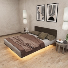 Giường Ngủ Gỗ Giấu Chân, Giường Bay Tích Hợp Đèn LED Yapi-535 202x20cm (DàixCao)