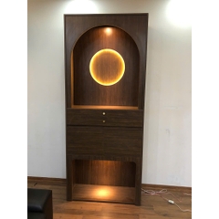 Tủ thờ gỗ đẹp dáng cao tích hợp đèn LED Yapi-1201 60x40x240cm