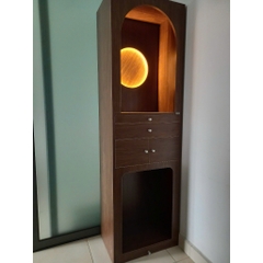 Tủ thờ gỗ đẹp dáng cao tích hợp đèn LED Yapi-1201 60x40x240cm