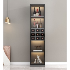 Tủ Rượu Gỗ MDF Cánh Kính Tích Hợp Đèn LED 160x40x200cm Yapi TK001
