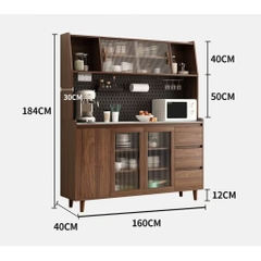 Tủ bếp đa năng để bát đĩa, lò vi sóng 160x40x184 cm Yapi-TB001