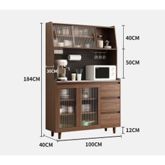 Tủ bếp đa năng để bát đĩa, lò vi sóng 160x40x184 cm Yapi-TB001