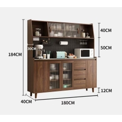 Tủ bếp đa năng để bát đĩa, lò vi sóng 160x40x184 cm Yapi-TB001
