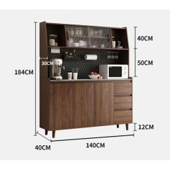 Tủ bếp đa năng để bát đĩa, lò vi sóng 160x40x184 cm Yapi-TB001