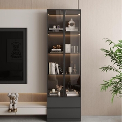 Tủ Trưng Bày Cánh Kính Tích Hợp Đèn LED 60x32x200cm Yapi TK003 Trang Trí Phòng Khách