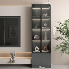 Tủ Trưng Bày Cánh Kính Tích Hợp Đèn LED 60x32x200cm Yapi TK003 Trang Trí Phòng Khách