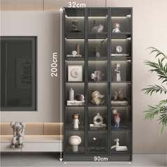 Tủ Trưng Bày Cánh Kính Tích Hợp Đèn LED 60x32x200cm Yapi TK003 Trang Trí Phòng Khách