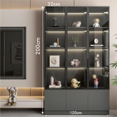 Tủ Trưng Bày Cánh Kính Tích Hợp Đèn LED 60x32x200cm Yapi TK003 Trang Trí Phòng Khách