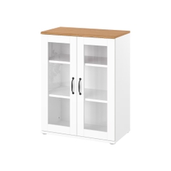 Tủ lưu trữ cánh kính 70x37x90cm Yapi-166 trang trí phòng khách, phòng bếp